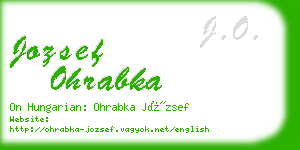jozsef ohrabka business card